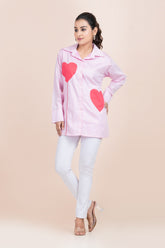 RED HEART APPLIQUE SHIRT